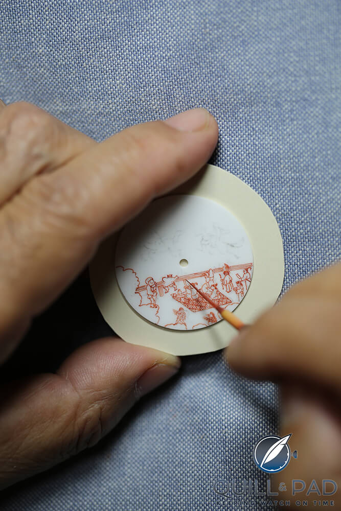 Partially finished Hermès Koma Kurabe dial