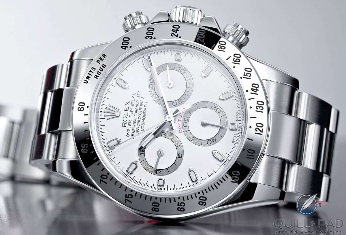Rolex Daytona in stainless steel with white dial