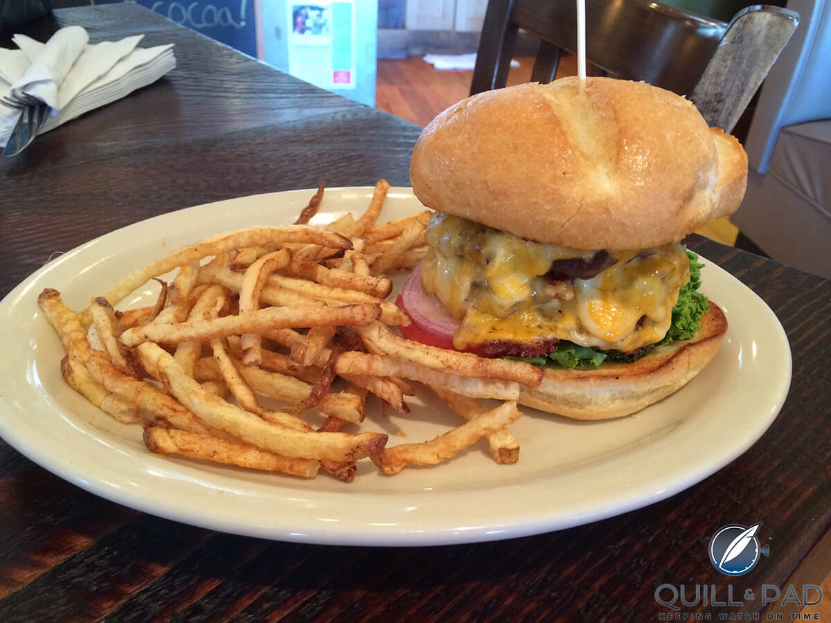 A brakeman burger at The Brakeman in Victor, Idaho