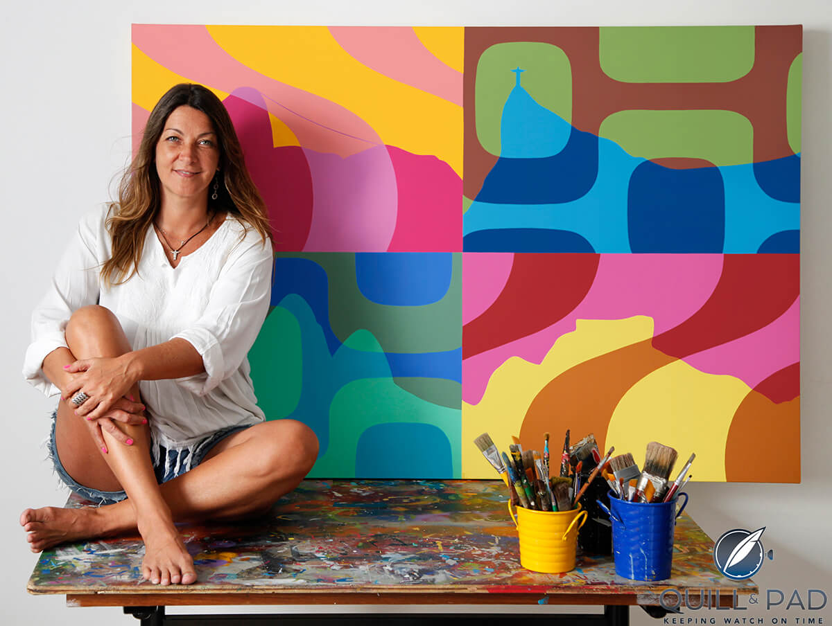 Kakau Höfke relaxing in her Rio atelier