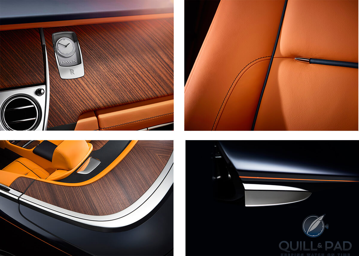 Interior details of the 2015 Rolls-Royce Dawn