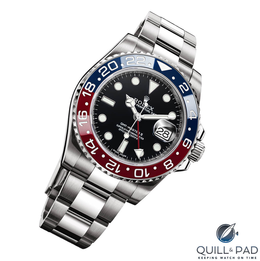 Rolex GMT Master II with scratch-resistant ceramic Cerachrom bezel