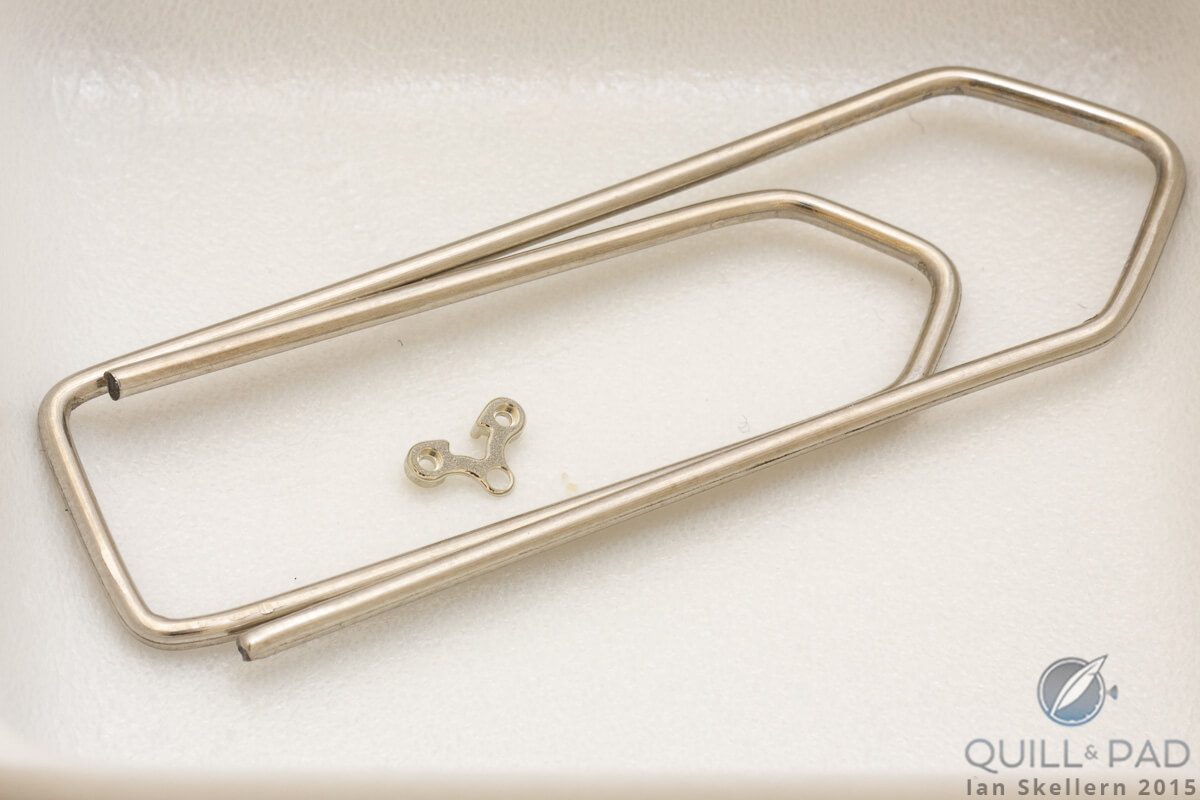 This tiny pallet lever bridge also benefits from the tender loving care of hand-finishing