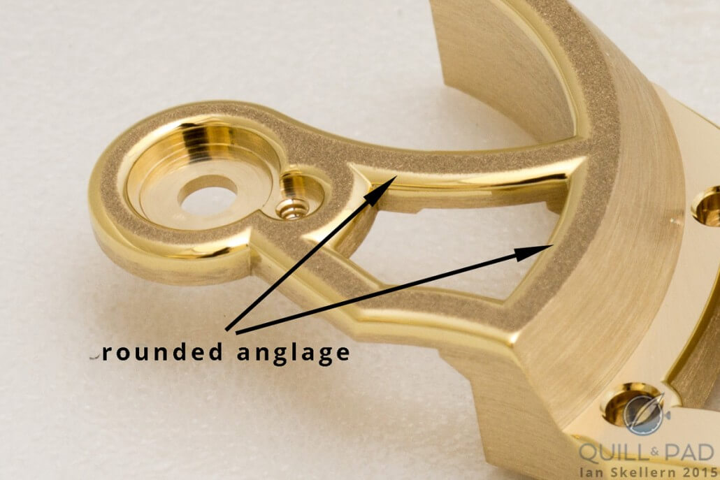 There are only around four brands fine finishing using rounded anglage because it is extremely time consuming: Romain Gauthier and Philippe Dufour are two of them