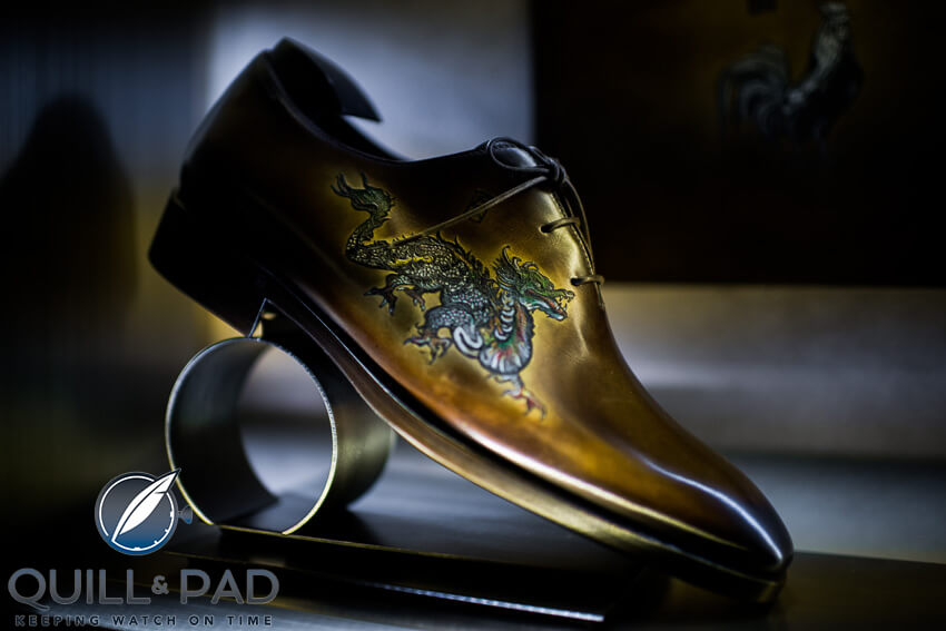 Berluti Oxford tattooed with a dragon motif