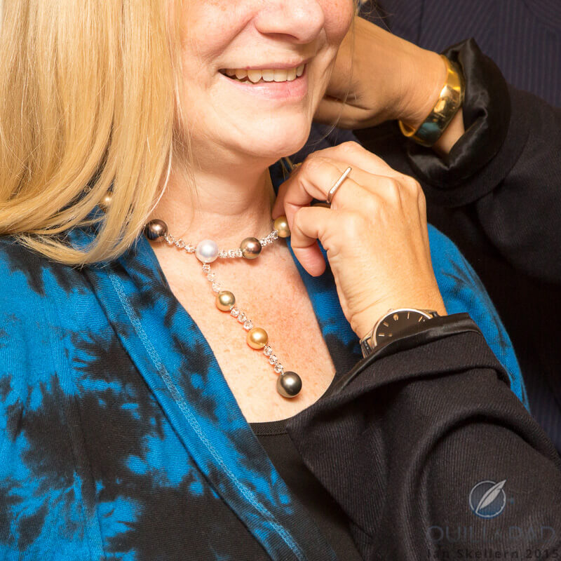 Choosing a necklace to wear to the 2015 Grand Prix d’Horlogerie de Genève at the Chopard boutique
