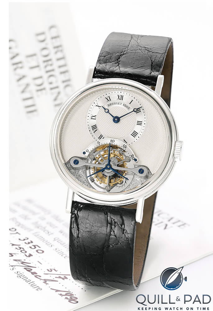 A 1990 Breguet tourbillon in platinum, reference 3350 (photo courtesy Sotheby's)
