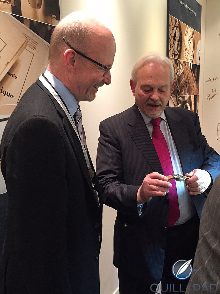 The author (left) with Philippe Dufour
