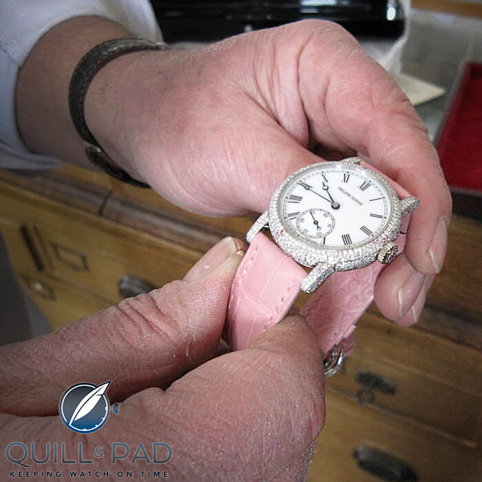 Bling is the thing: Dufour Simplicity Number 201 in white gold and diamonds (photo courtesy Michael H)