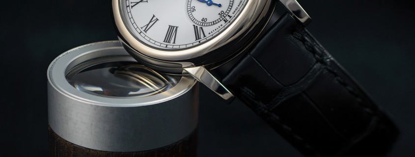 The author’s Philippe Dufour Simplicity in white gold