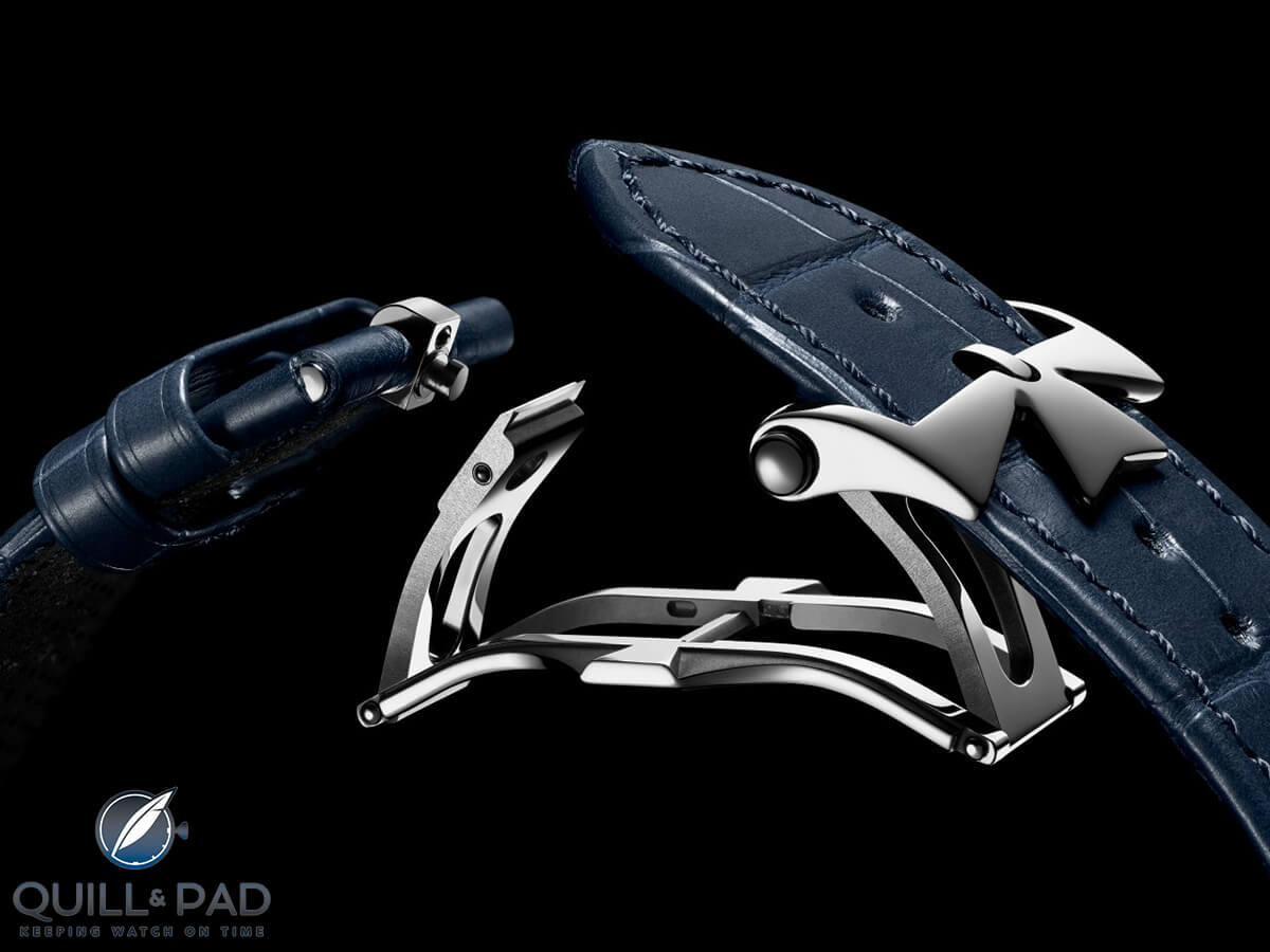 The beautifully engineered folding buckle of the Vacheron Constantin 2016 Overseas collection
