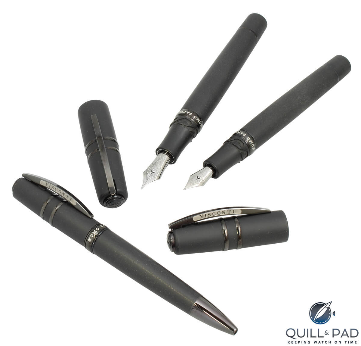 Visconti Homo Sapiens Dark Ages fountain pens and roller ball