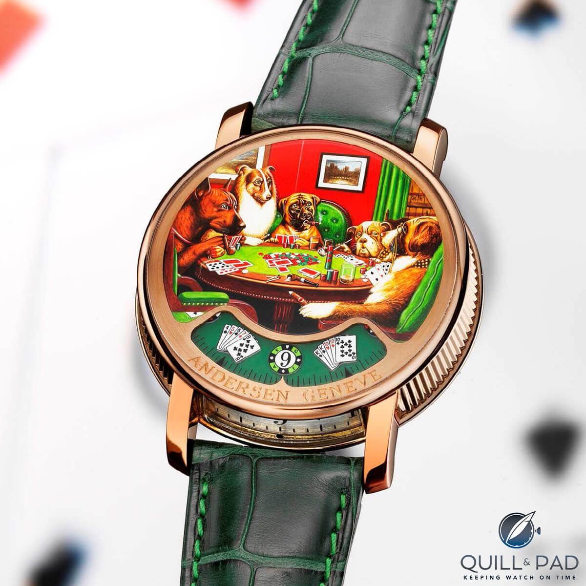 Svend Andersen Montre à Tact with poker theme
