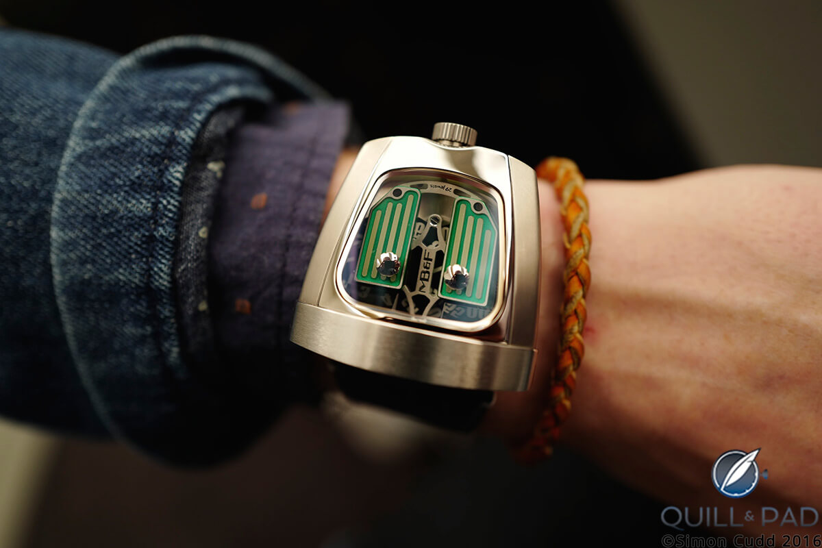MB&F HMX Black Badger in green