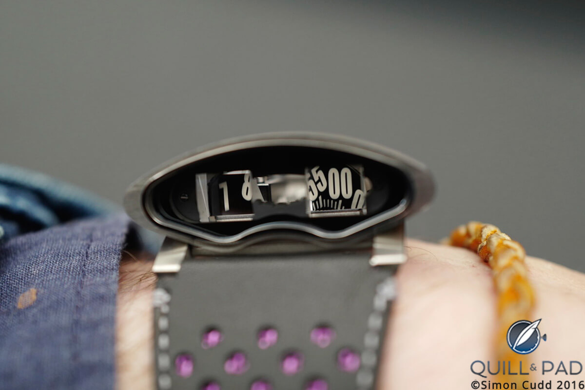 MB&F HMX Black Badger in purple
