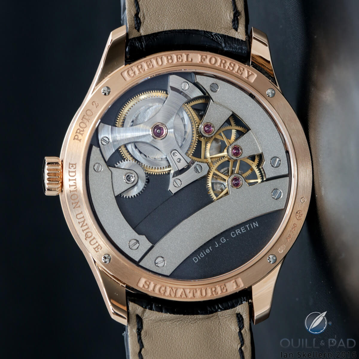 View from the back of the Greubel Forsey Signature 1 by Didier Cretin