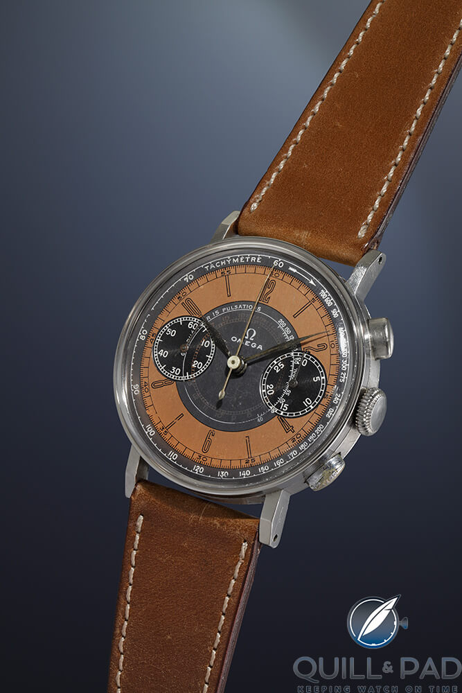 This Omega Reference 2393 is Lot 85 in Phillips’ Start-Stop-Reset auction of May 2016