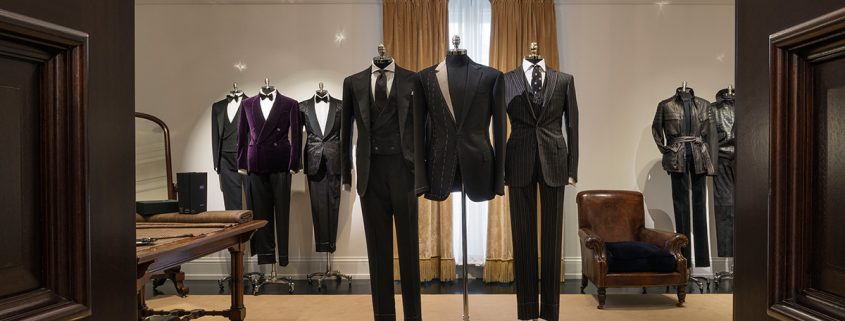 You can have your bespoke suit fitted or collected from Palazzo Ralph Lauren and there is a prĂŞt-a-porter collection as well