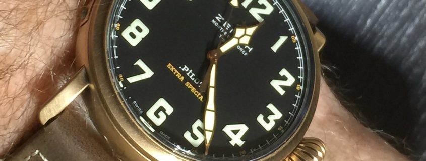 The Zenith Heritage Pilot Type 20 Extra Special, a 45 mm bronze-encased heritage-inspired wristwatch