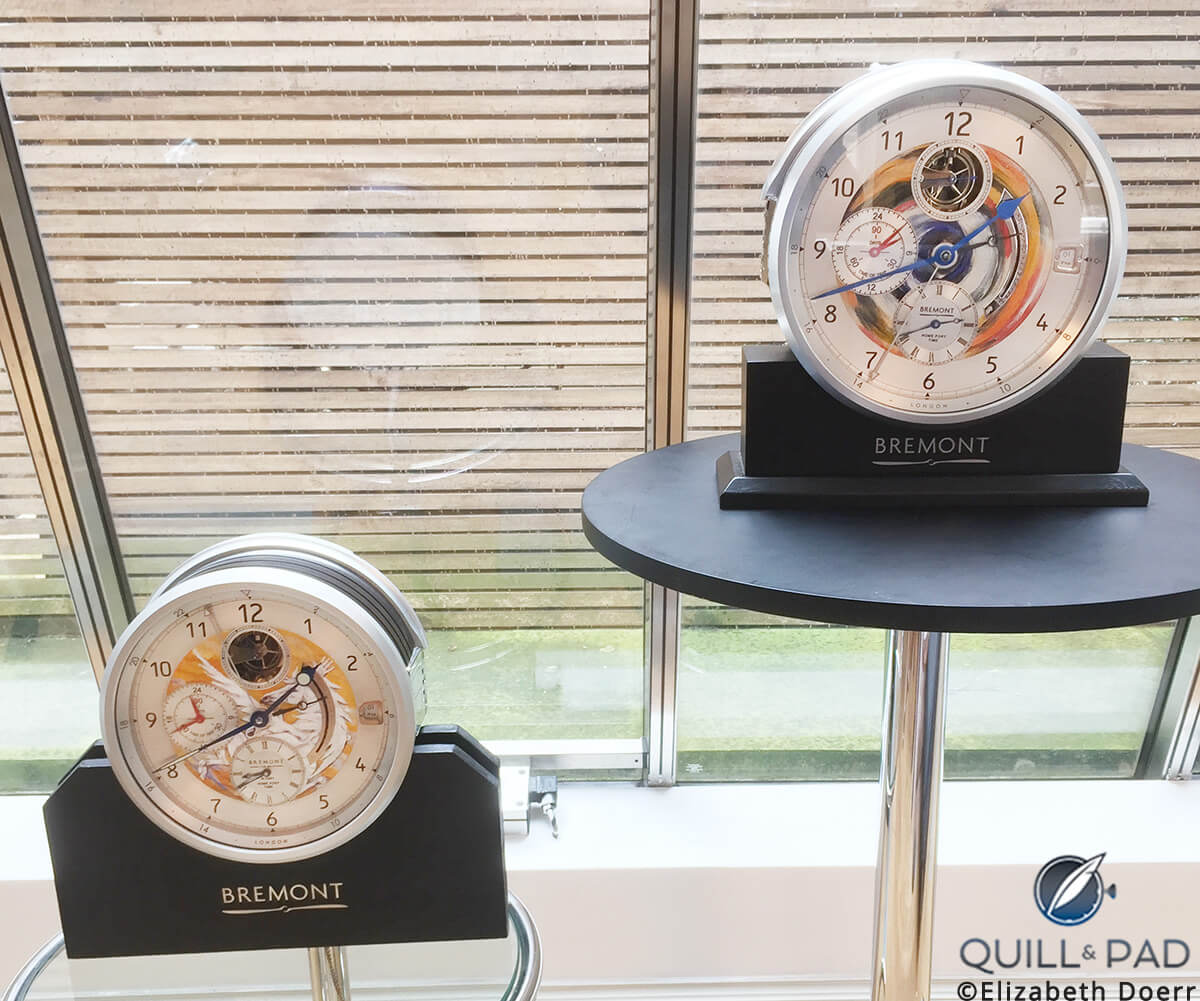 The two clocks tha tRonnie Wood has painted for Bremont to date: