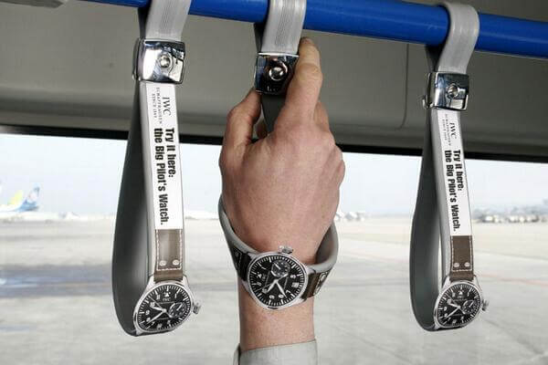 A bus strap turns into an interactive IWC Big Pilot