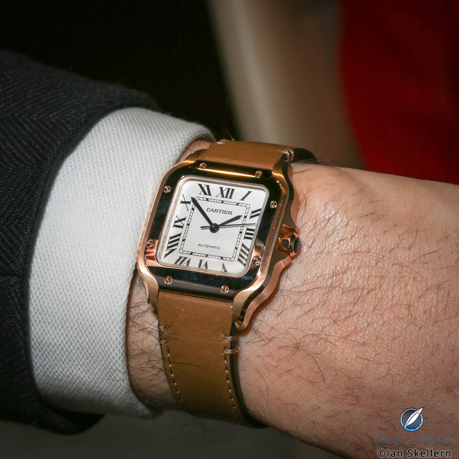 Santos de Cartier on interchangeable calfskin strap