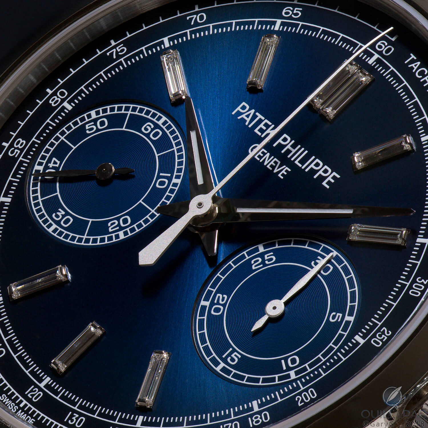Iced out: dial and index detail, Patek Philippe Reference 5170P