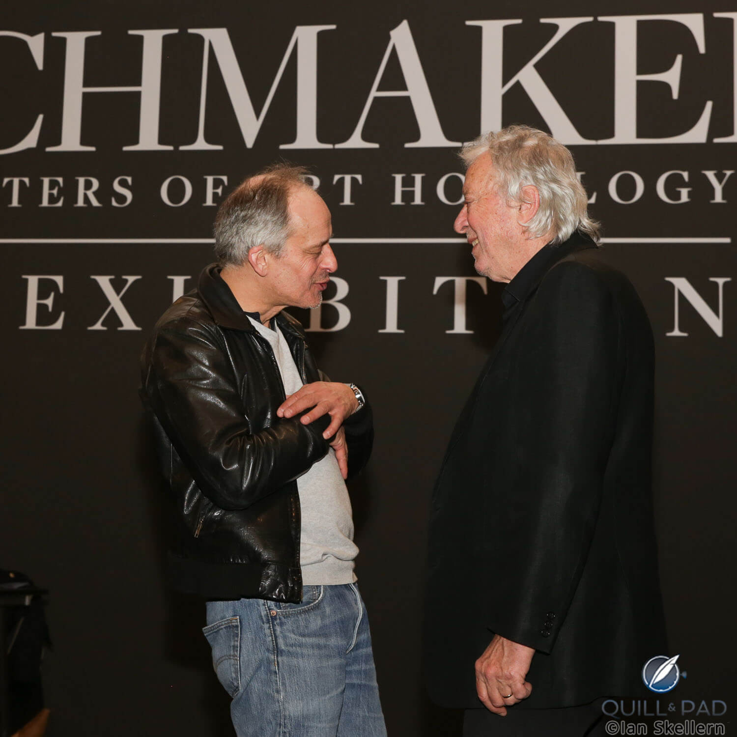 Vianney Halter and Daniel Roth in discussion at the opening of the