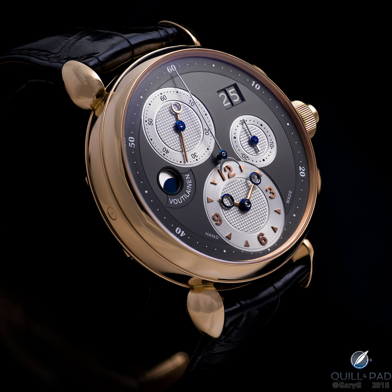 The dark side: dial of the author’s unique Voutilainen Masterpiece Chronograph II