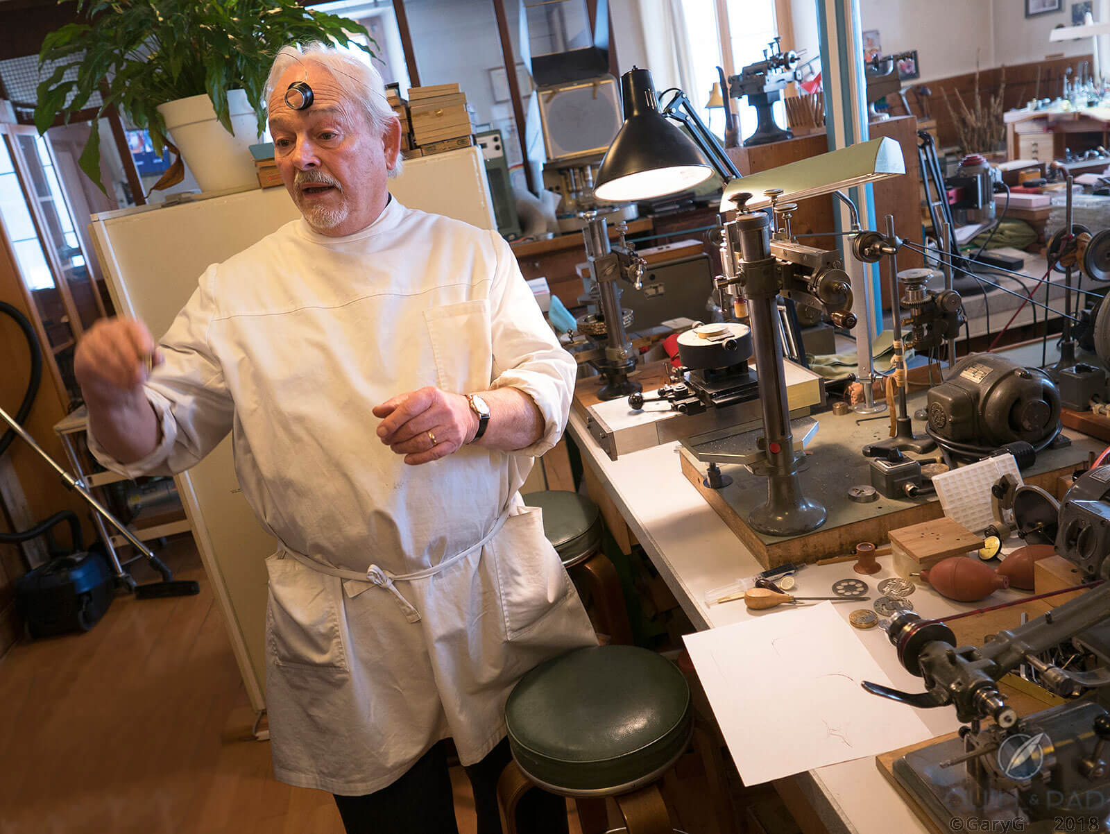 The man himself: Philippe Dufour at his atelier, January 2018