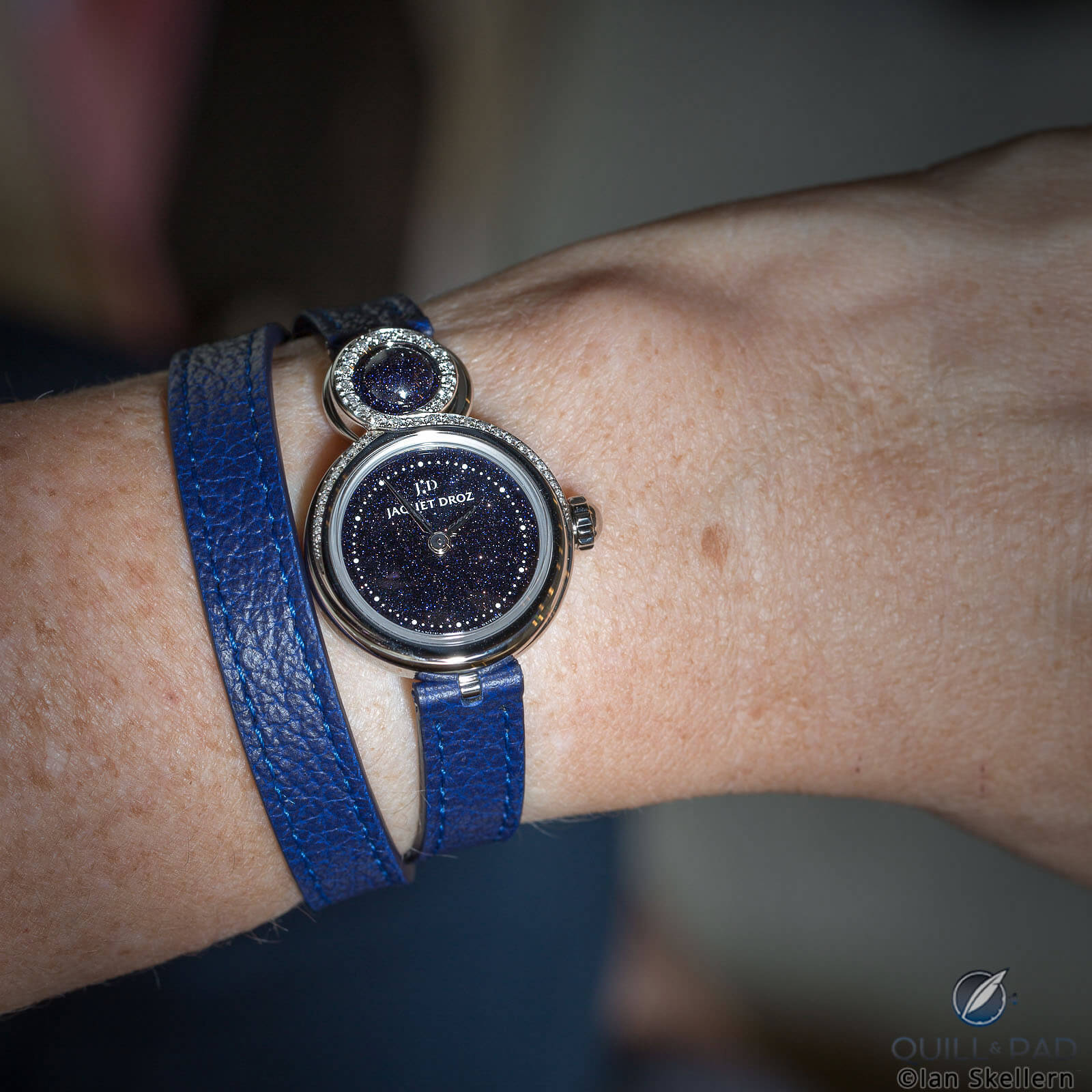 Jaquet Droz Lady 8 Petite Aventurine on the wrist